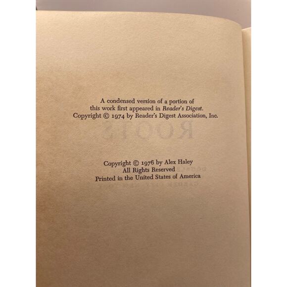 Vintage ROOTS by Alex Haley 1976 Hardback Book Dust Jacket First Print - Picture 8 of 11